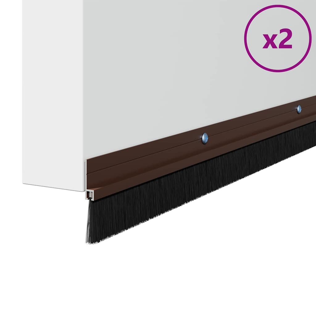 Držač četke za vrata 2 pcs Smeđa 100 cm Aluminijski legura