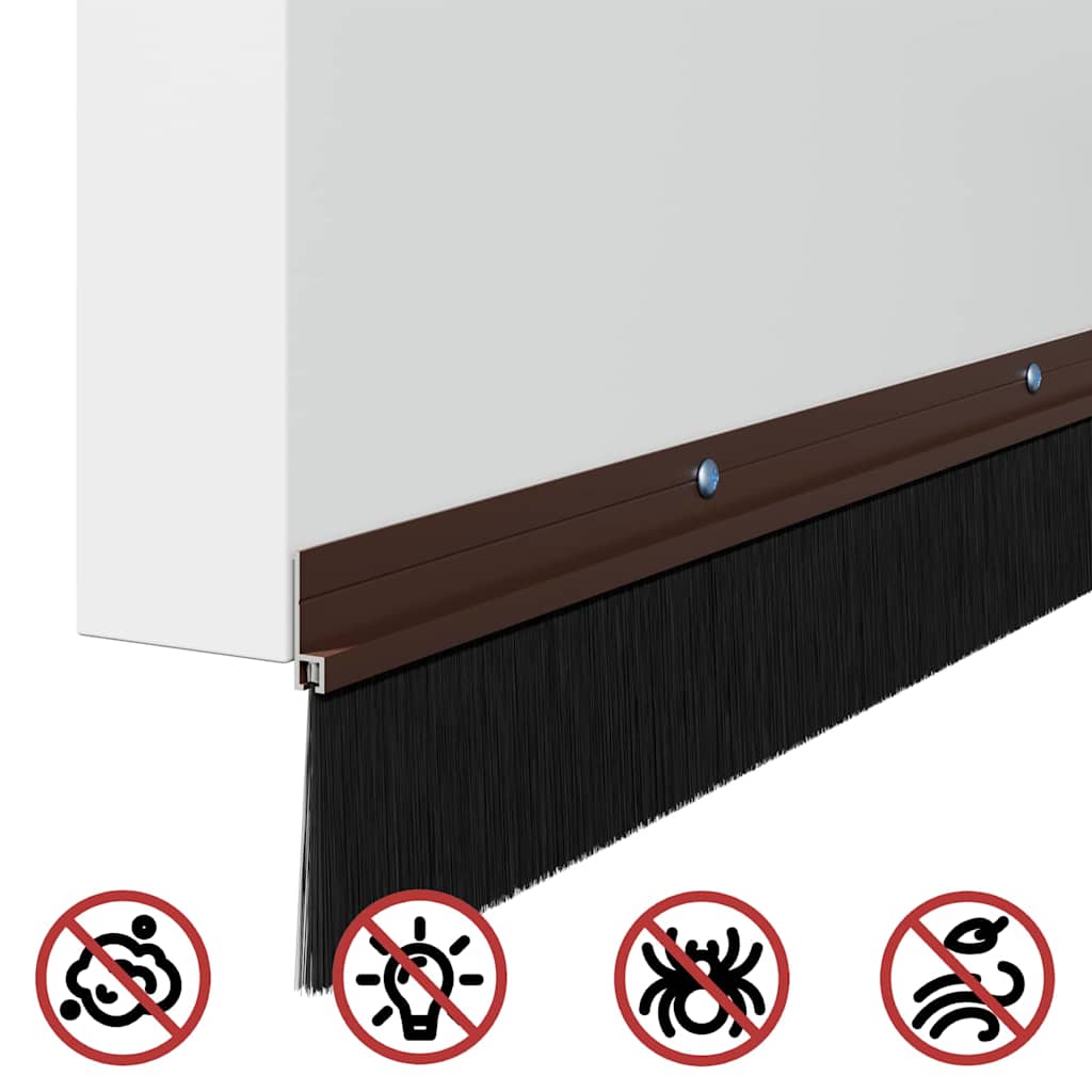 Držač četke za vrata 2 pcs Smeđa 100 cm Aluminijski legura