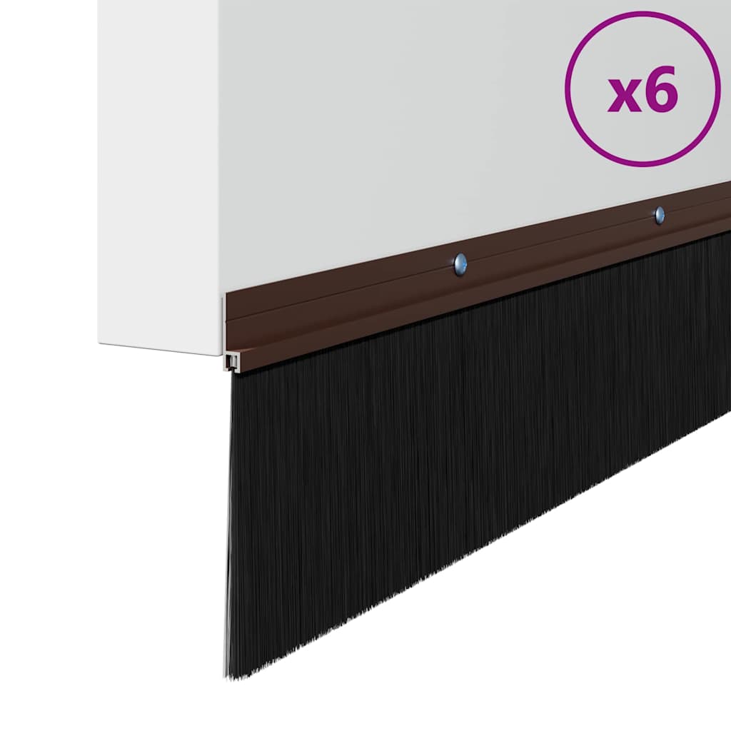 Držač četke za vrata 6 pcs Smeđa 100 cm Aluminijski legura