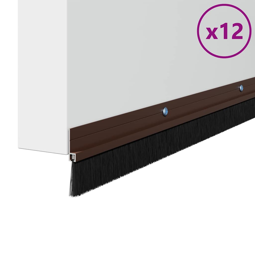 Držač četke za vrata 12 pcs Smeđa 100 cm Aluminijski legura