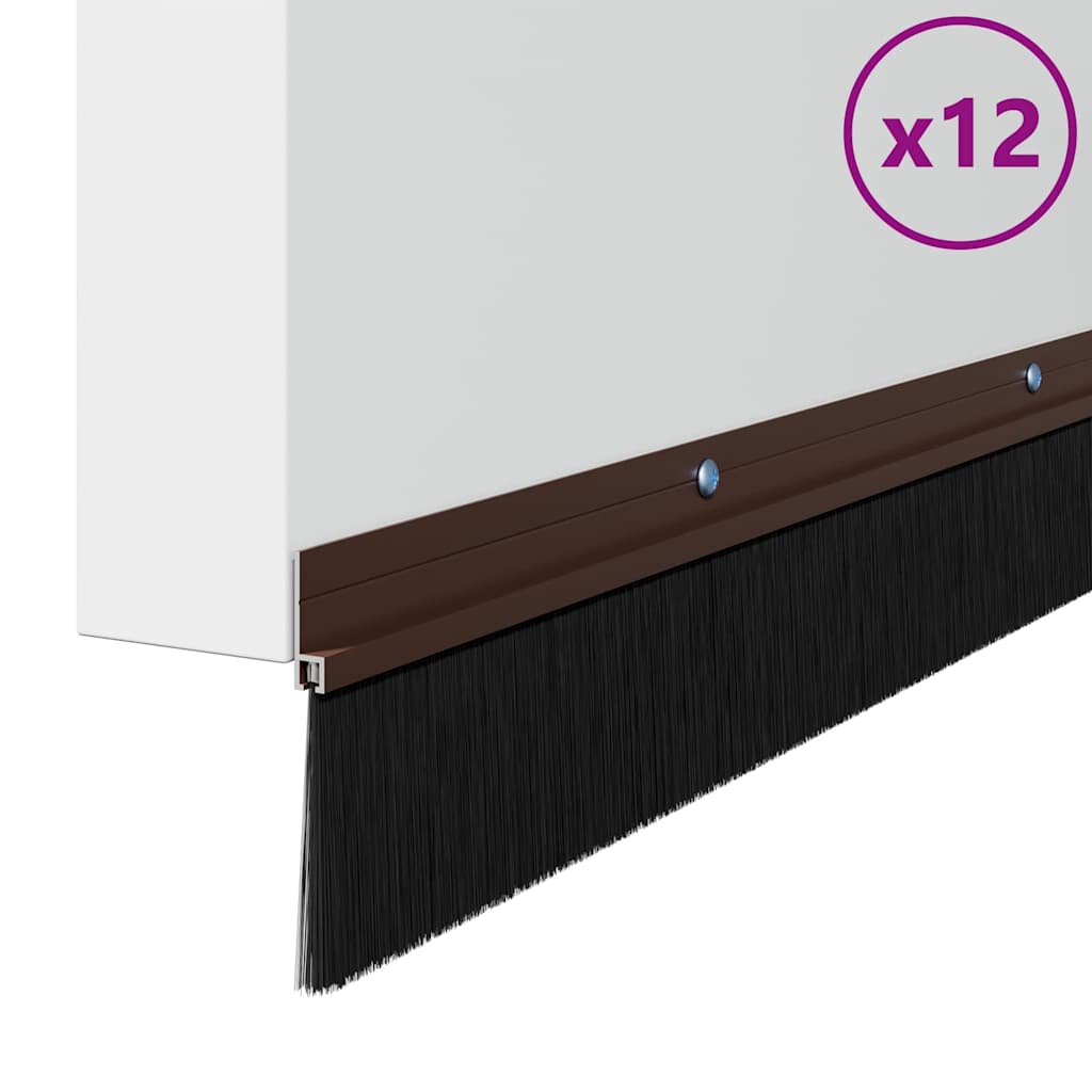 Držač četke za vrata 12 pcs Smeđa 100 cm Aluminijski legura