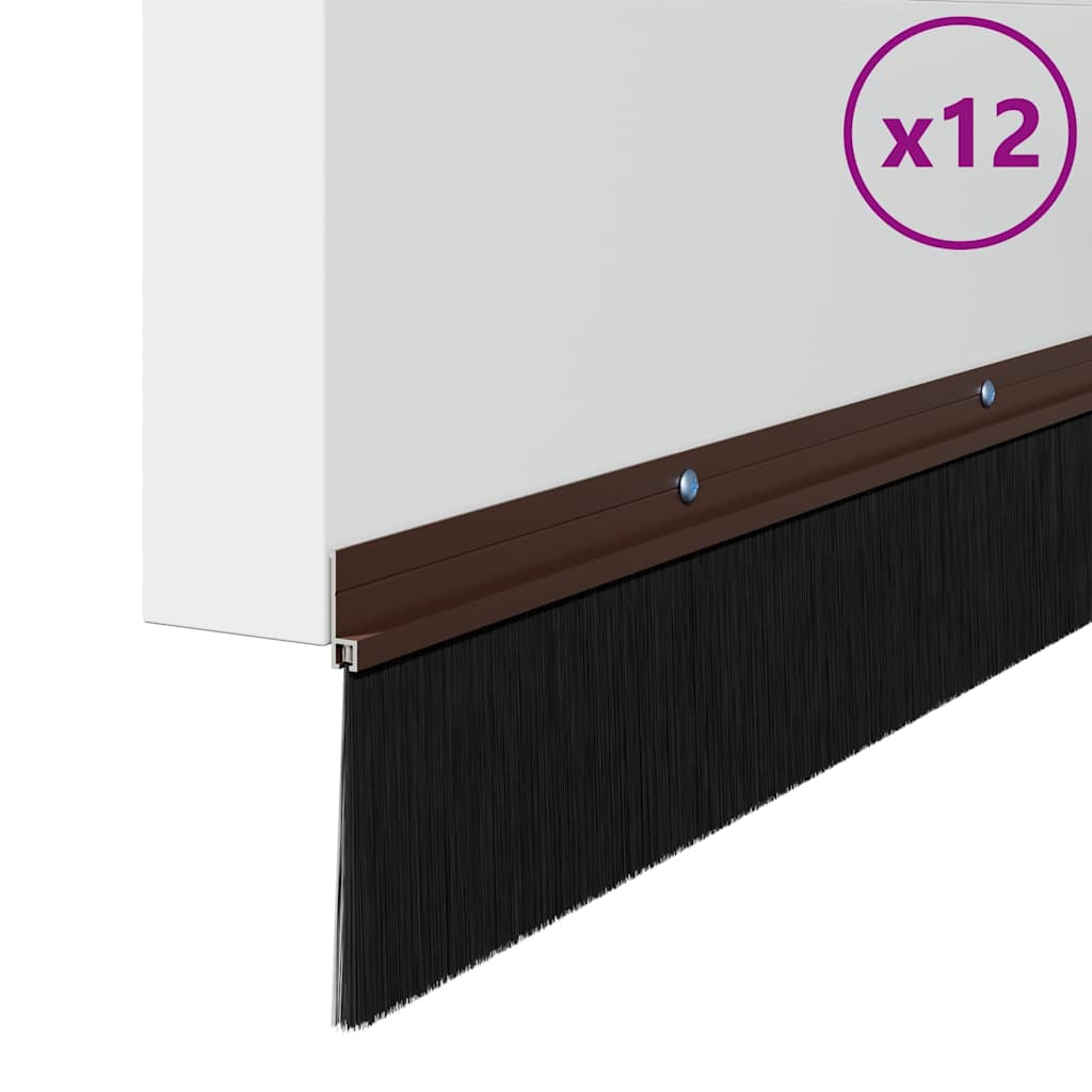 Držač četke za vrata 12 pcs Smeđa 100 cm Aluminijski legura