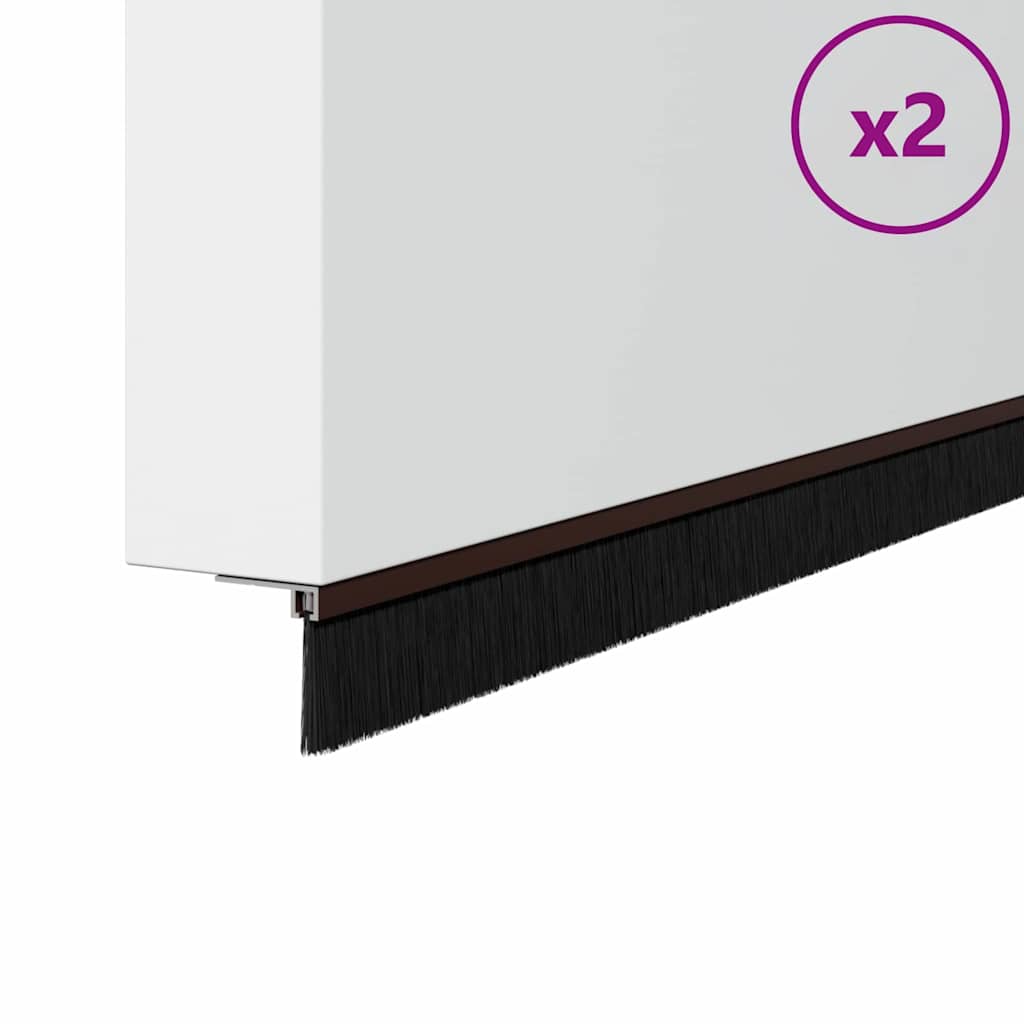 Držač četke za vrata 2 pcs Smeđa 100 cm Aluminijski legura