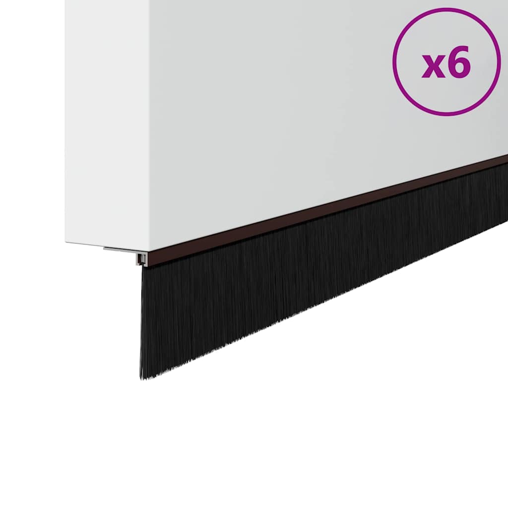 Držač četke za vrata 6 pcs Smeđa 100 cm Aluminijski legura