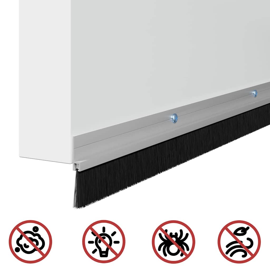 Držač četke za vrata 2 pcs Srebrno 100 cm Aluminijski legura