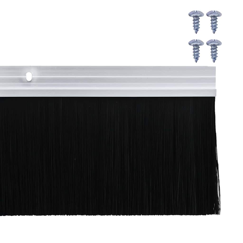 Držač četke za vrata 2 pcs Srebrno 100 cm Aluminijski legura