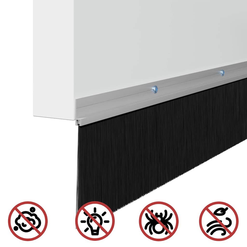 Držač četke za vrata 2 pcs Srebrno 100 cm Aluminijski legura