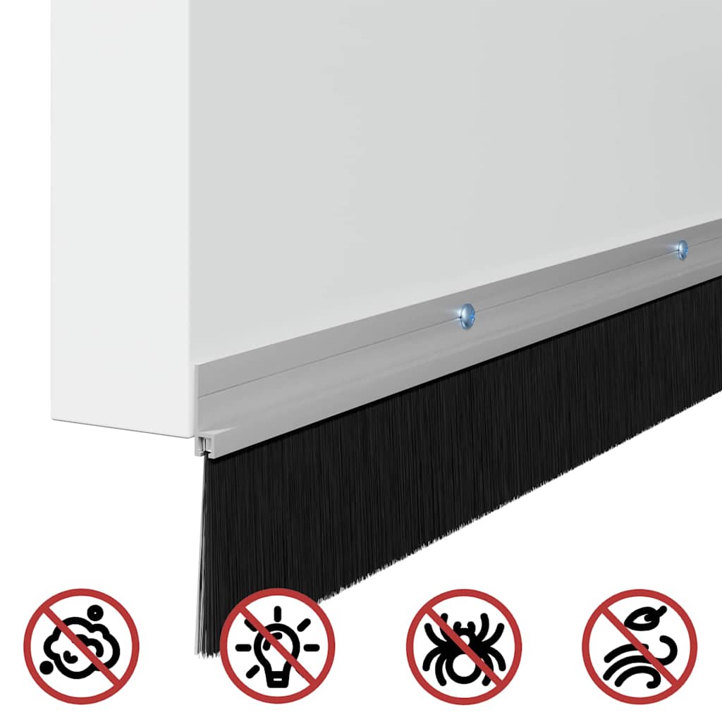 Držač četke za vrata 6 pcs Srebrno 100 cm Aluminijski legura