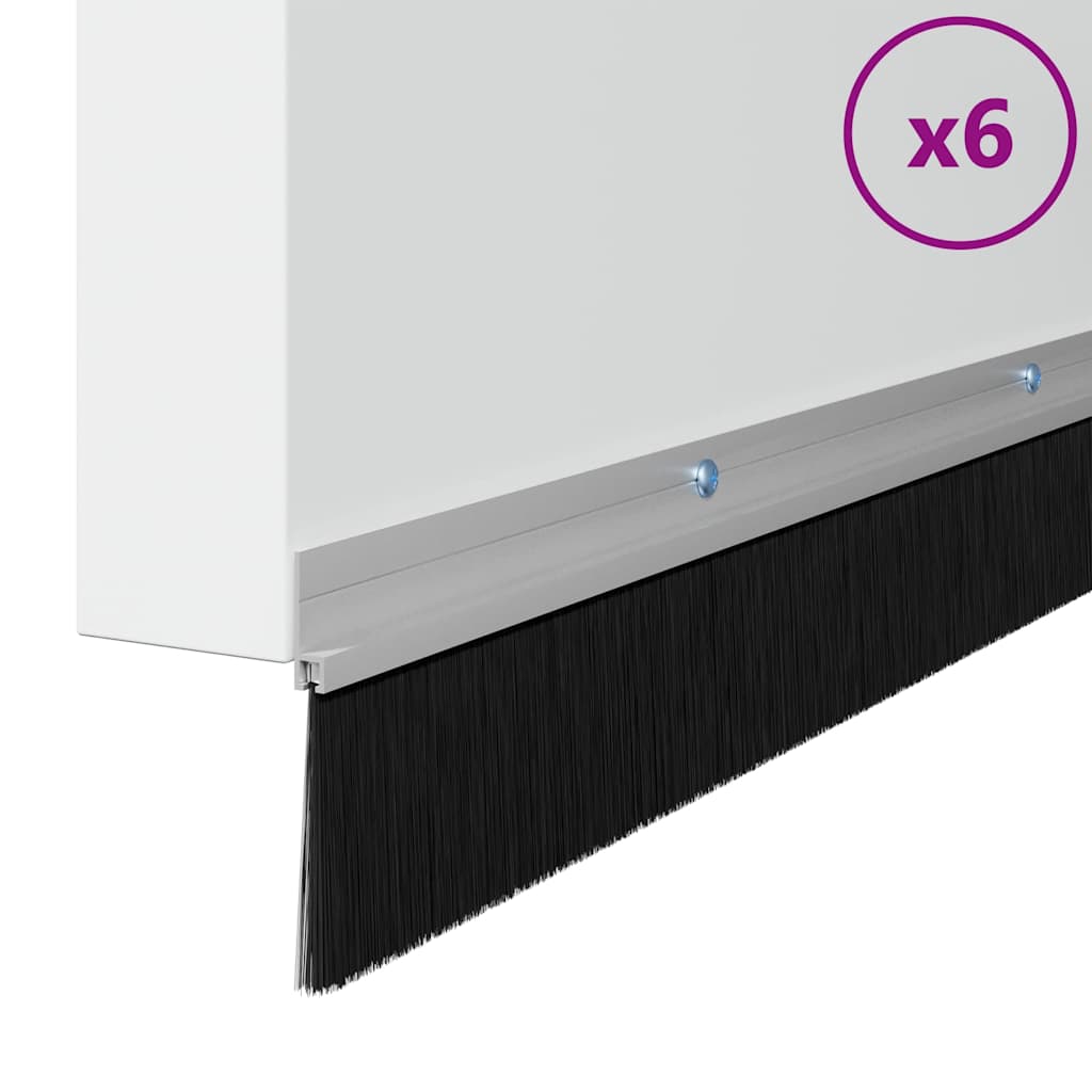 Držač četke za vrata 6 pcs Srebrno 100 cm Aluminijski legura