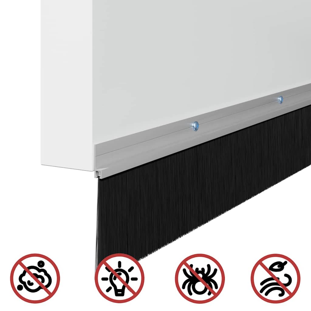 Držač četke za vrata 6 pcs Srebrno 100 cm Aluminijski legura