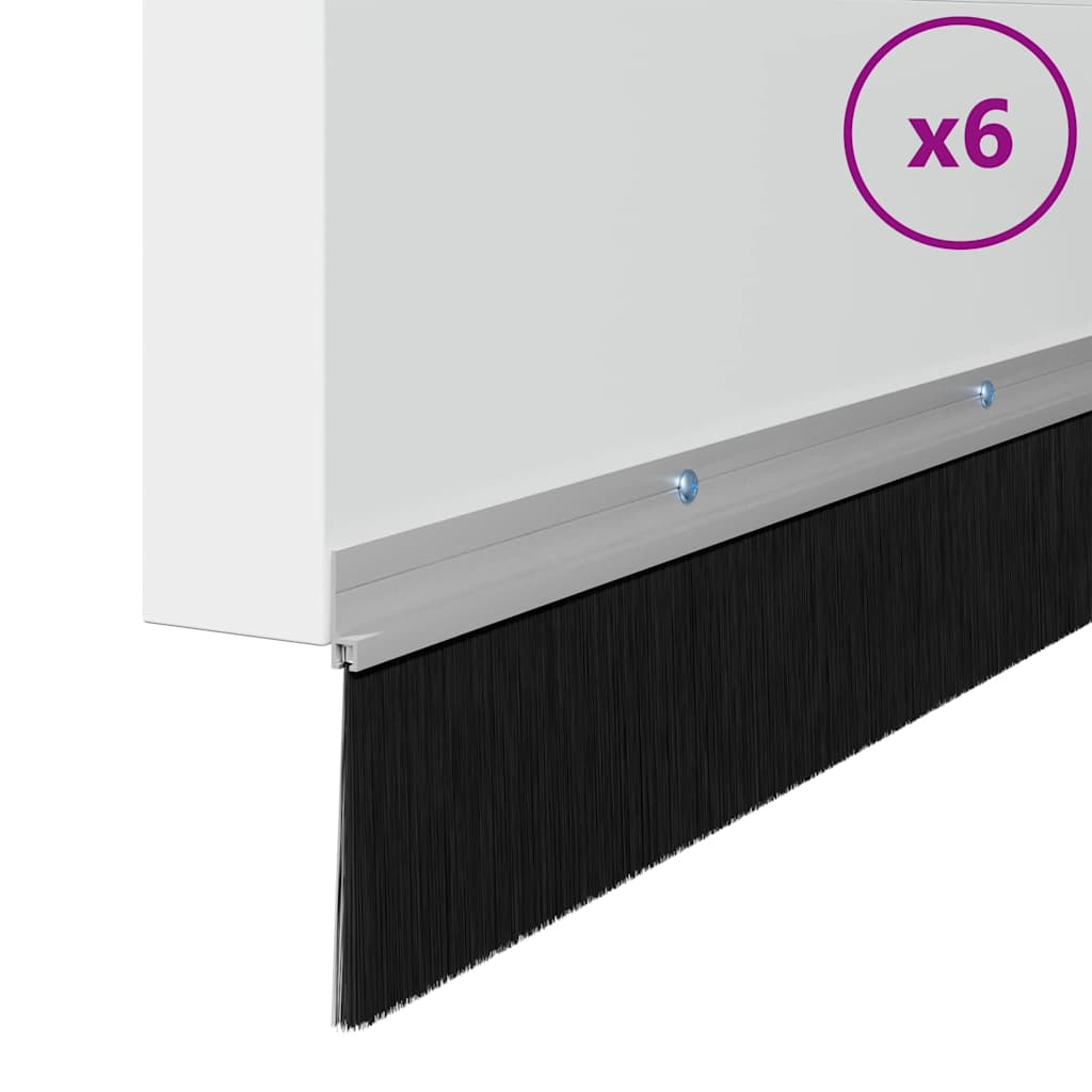 Držač četke za vrata 6 pcs Srebrno 100 cm Aluminijski legura