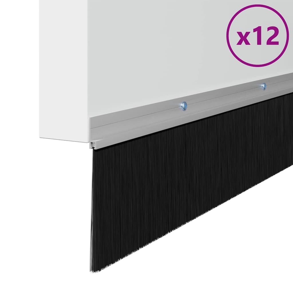 Držač četke za vrata 12 pcs Srebrno 100 cm Aluminijski legura