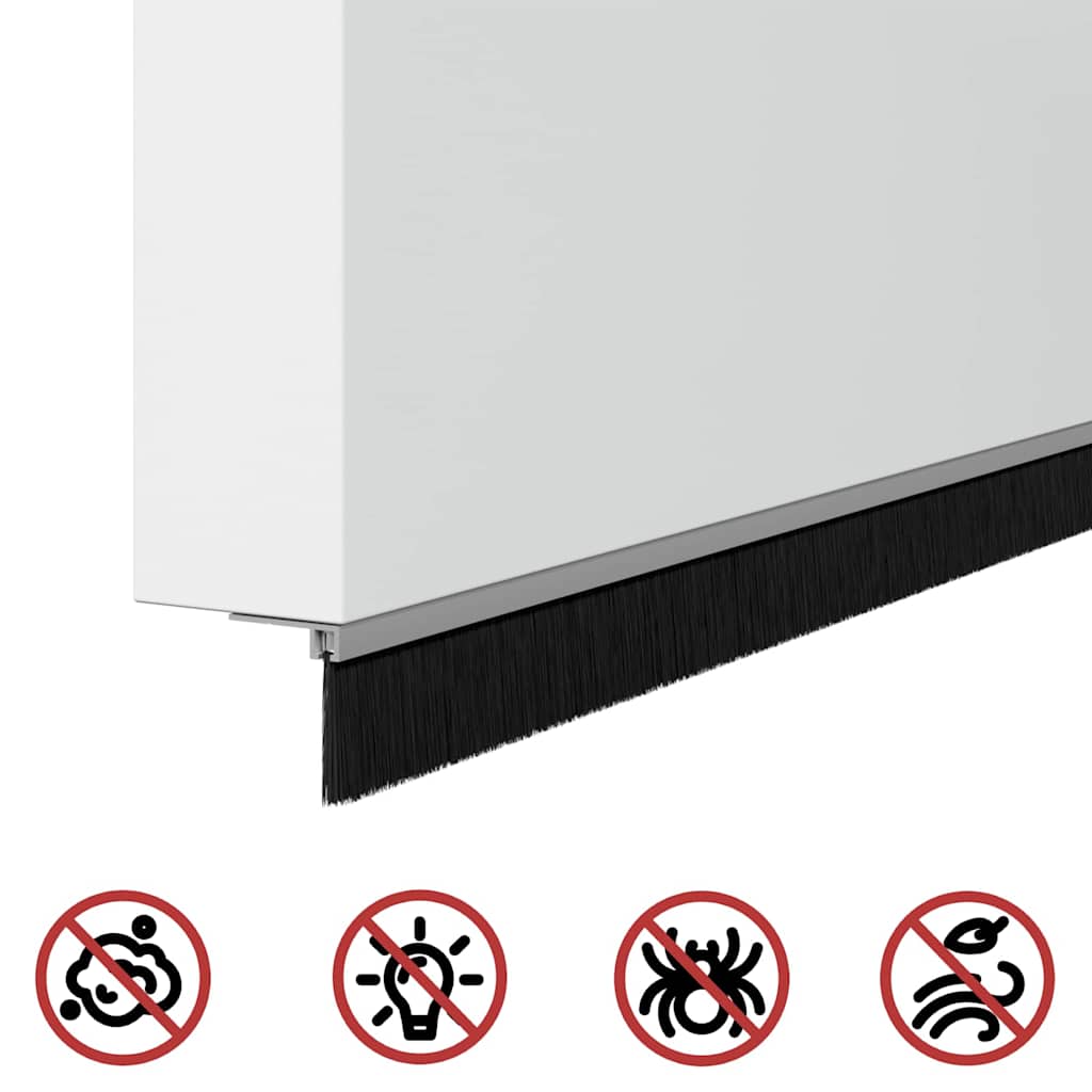 Držač četke za vrata 2 pcs Srebrno 100 cm Aluminijski legura