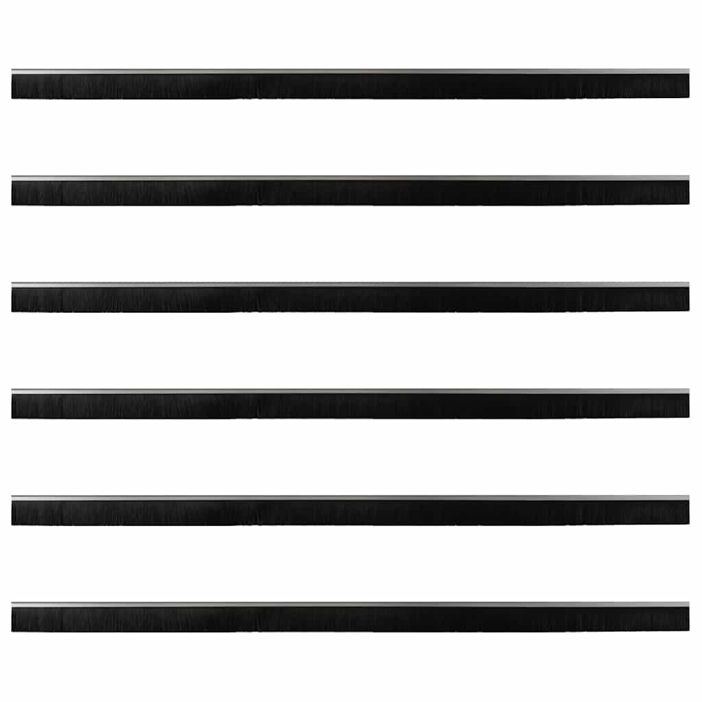 Držač četke za vrata 6 pcs Srebrno 100 cm Aluminijski legura