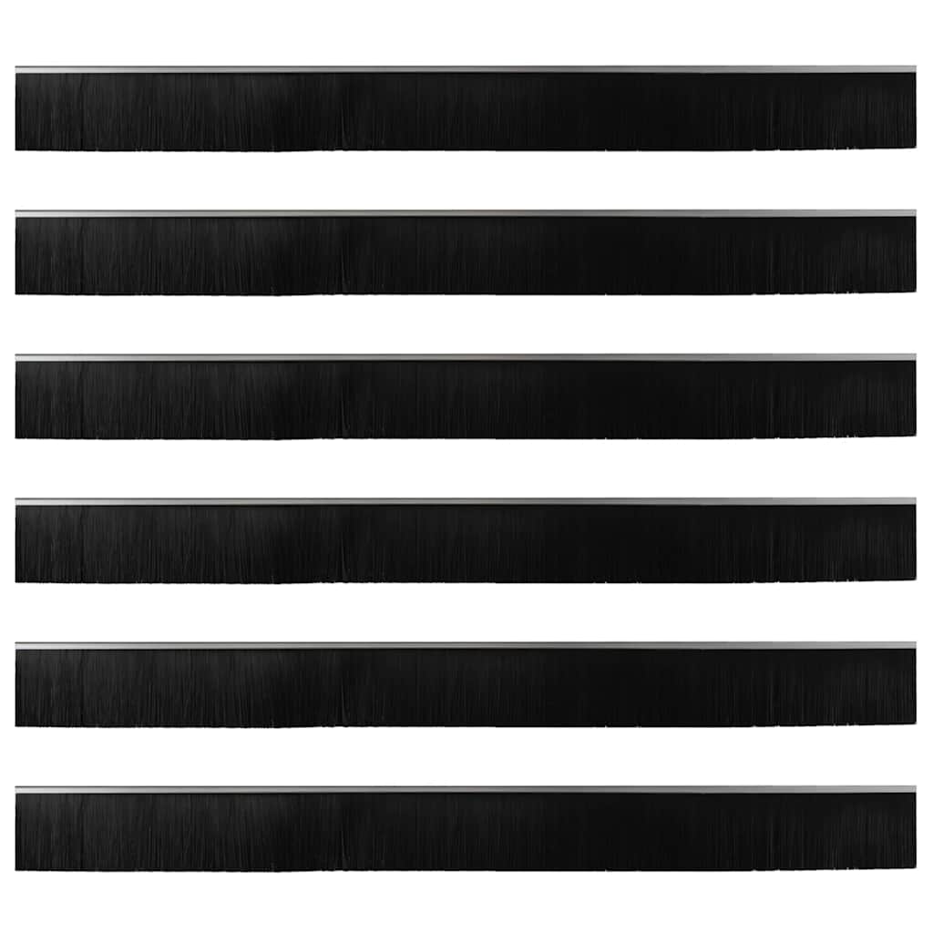 Držač četke za vrata 6 pcs Srebrno 100 cm Aluminijski legura