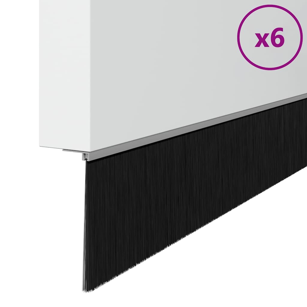 Držač četke za vrata 6 pcs Srebrno 100 cm Aluminijski legura