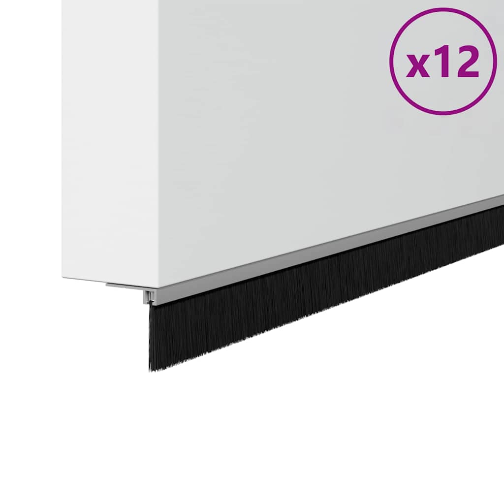 Držač četke za vrata 12 pcs Srebrno 100 cm Aluminijski legura