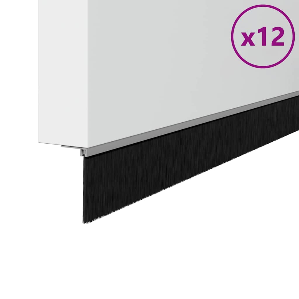 Držač četke za vrata 12 pcs Srebrno 100 cm Aluminijski legura