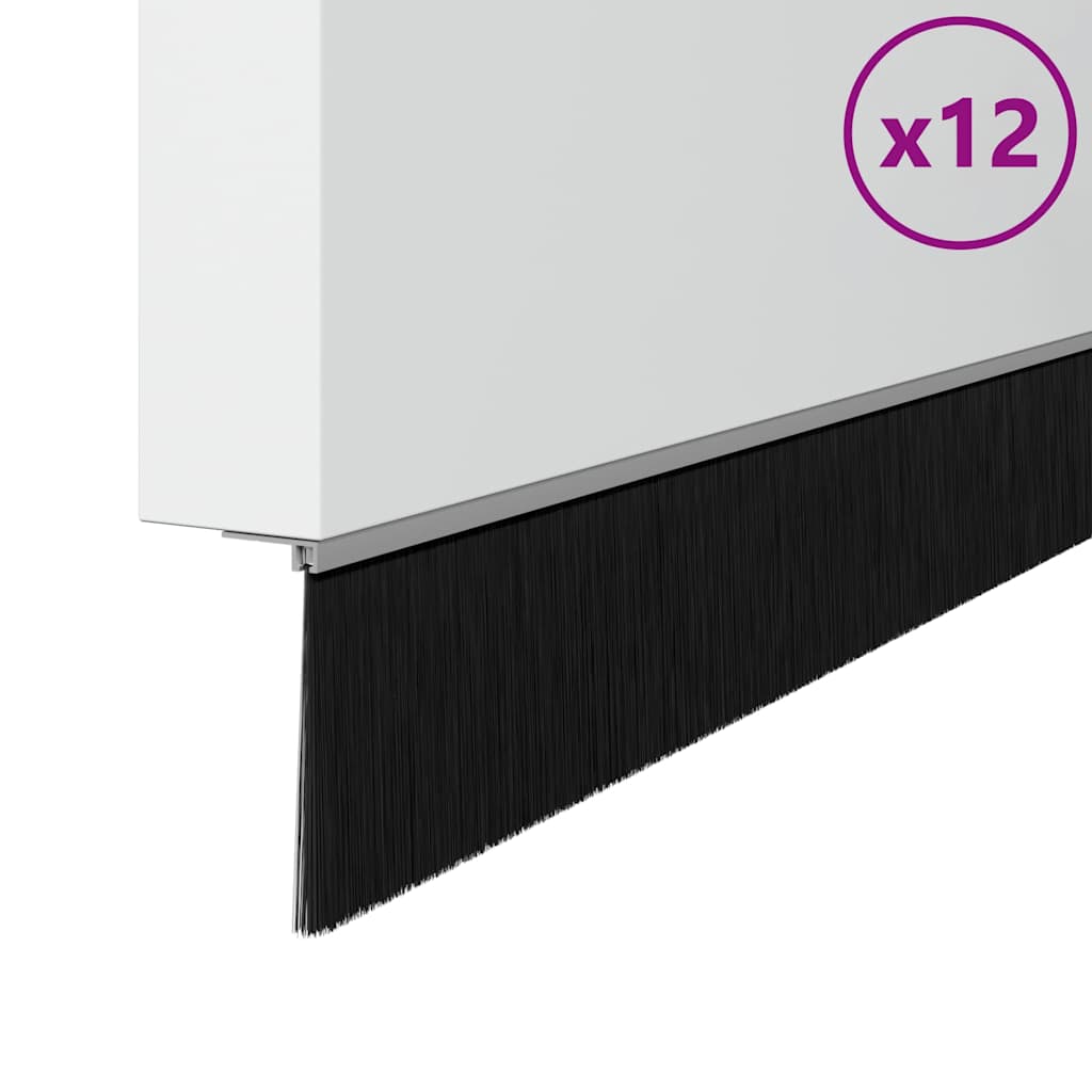 Držač četke za vrata 12 pcs Srebrno 100 cm Aluminijski legura