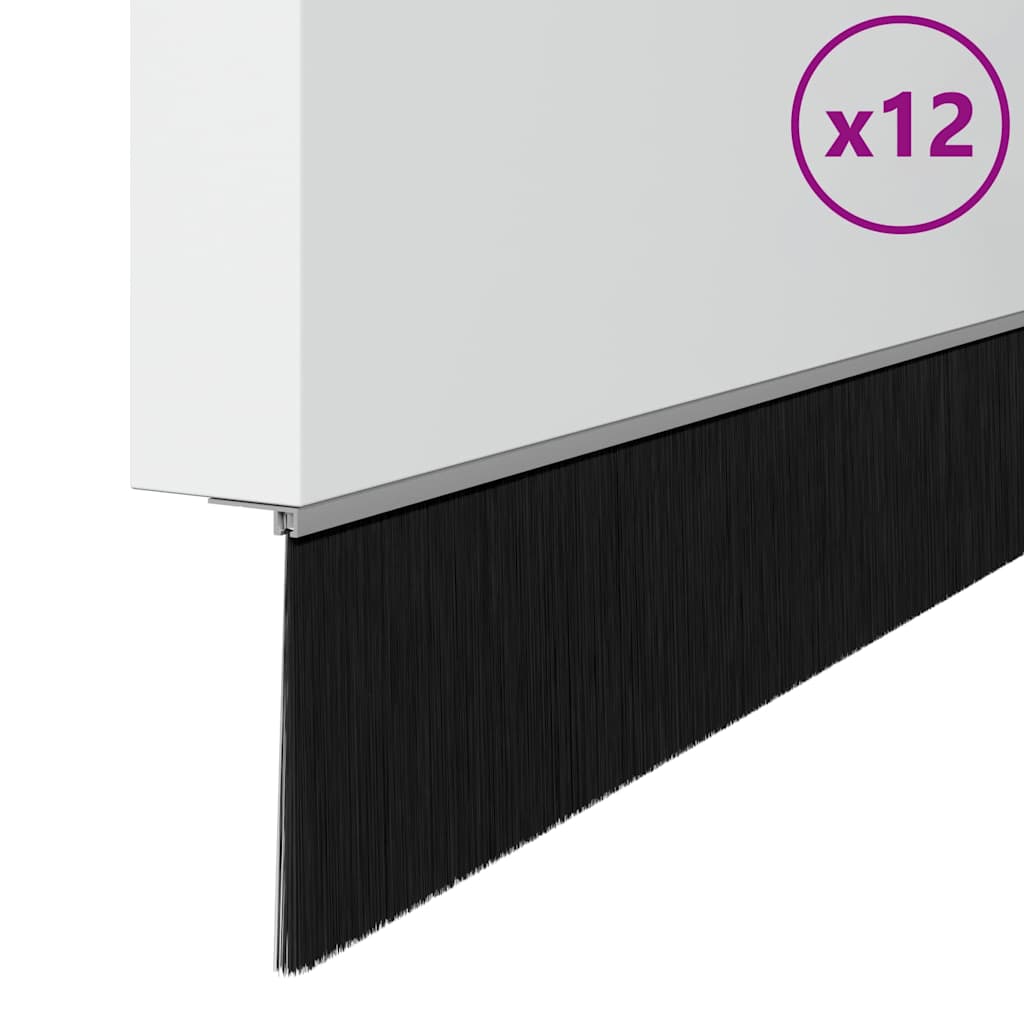 Držač četke za vrata 12 pcs Srebrno 100 cm Aluminijski legura