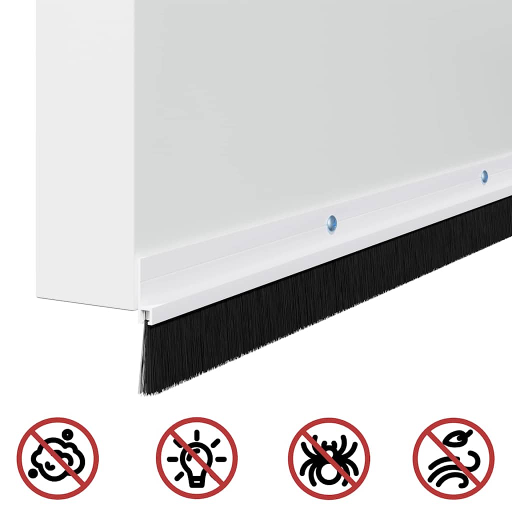 Držač četke za vrata 2 pcs Bijelo 100 cm Aluminijski legura