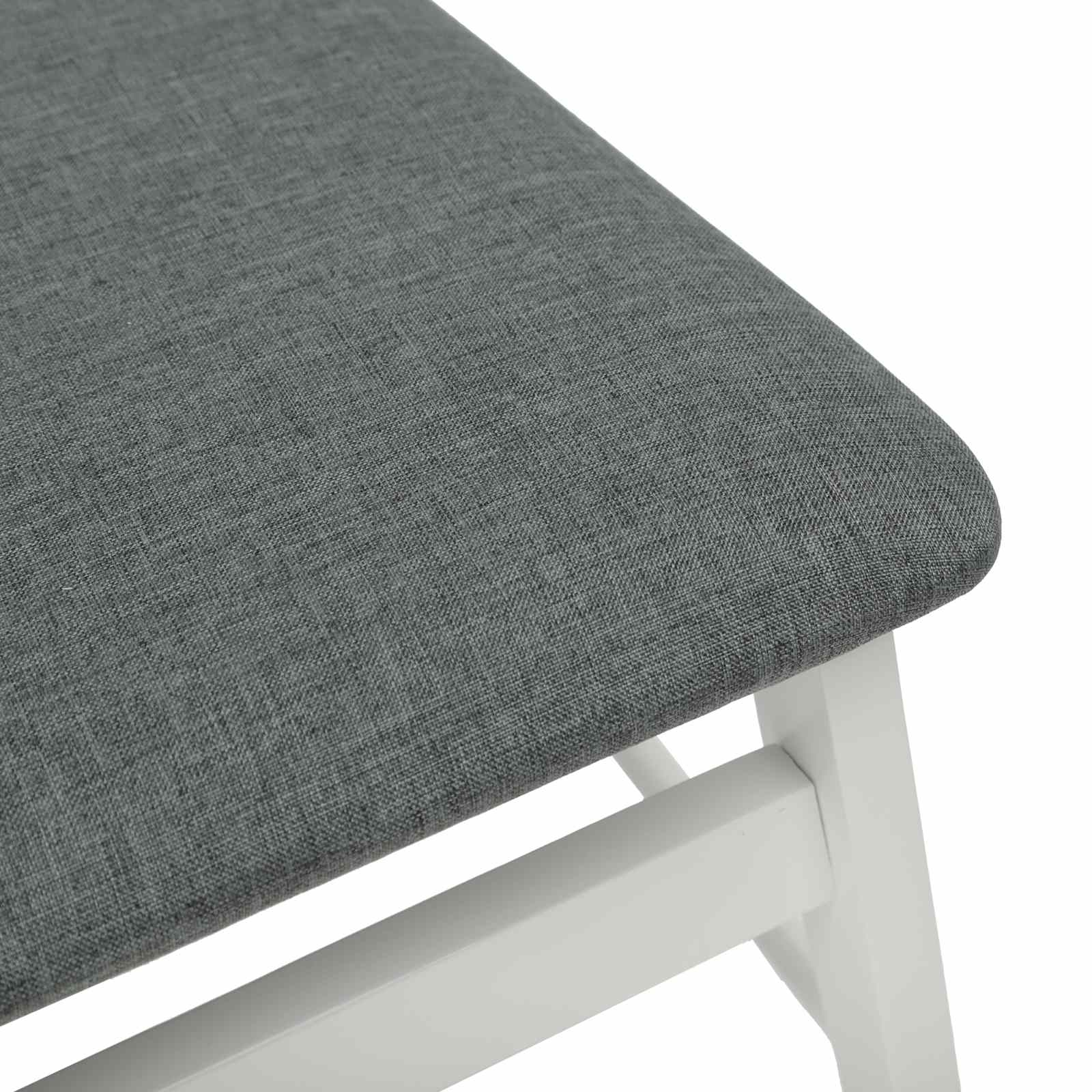 Stolac za blagovanje 2 pcs Bijela i siva Čvrsto drvo od gume