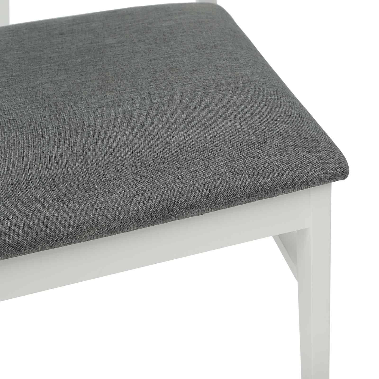 Stolac za blagovanje 2 pcs Bijela i siva Čvrsto drvo od gume