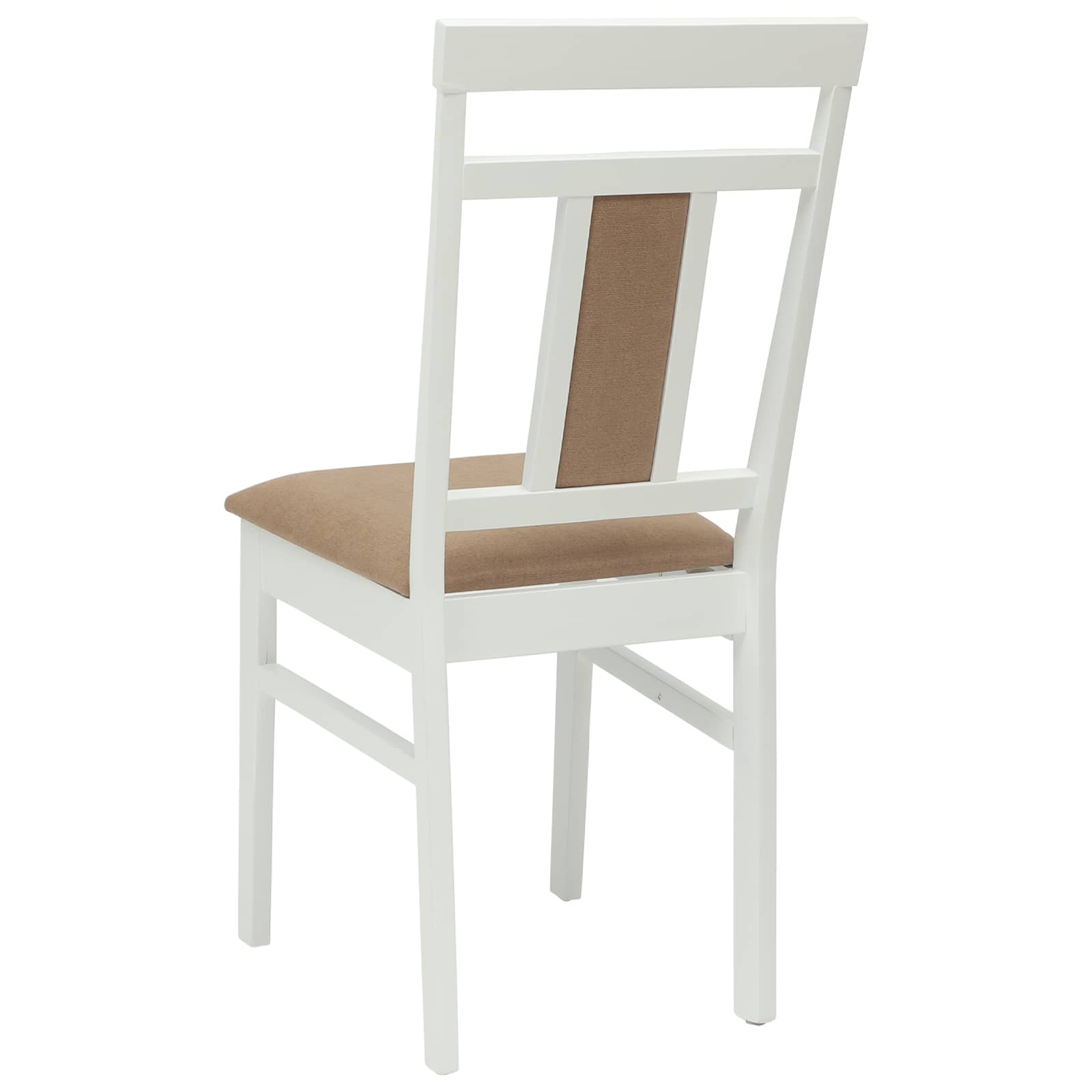 Stolac za blagovanje 2 pcs Bijela i smeđa Čvrsto drvo od gume