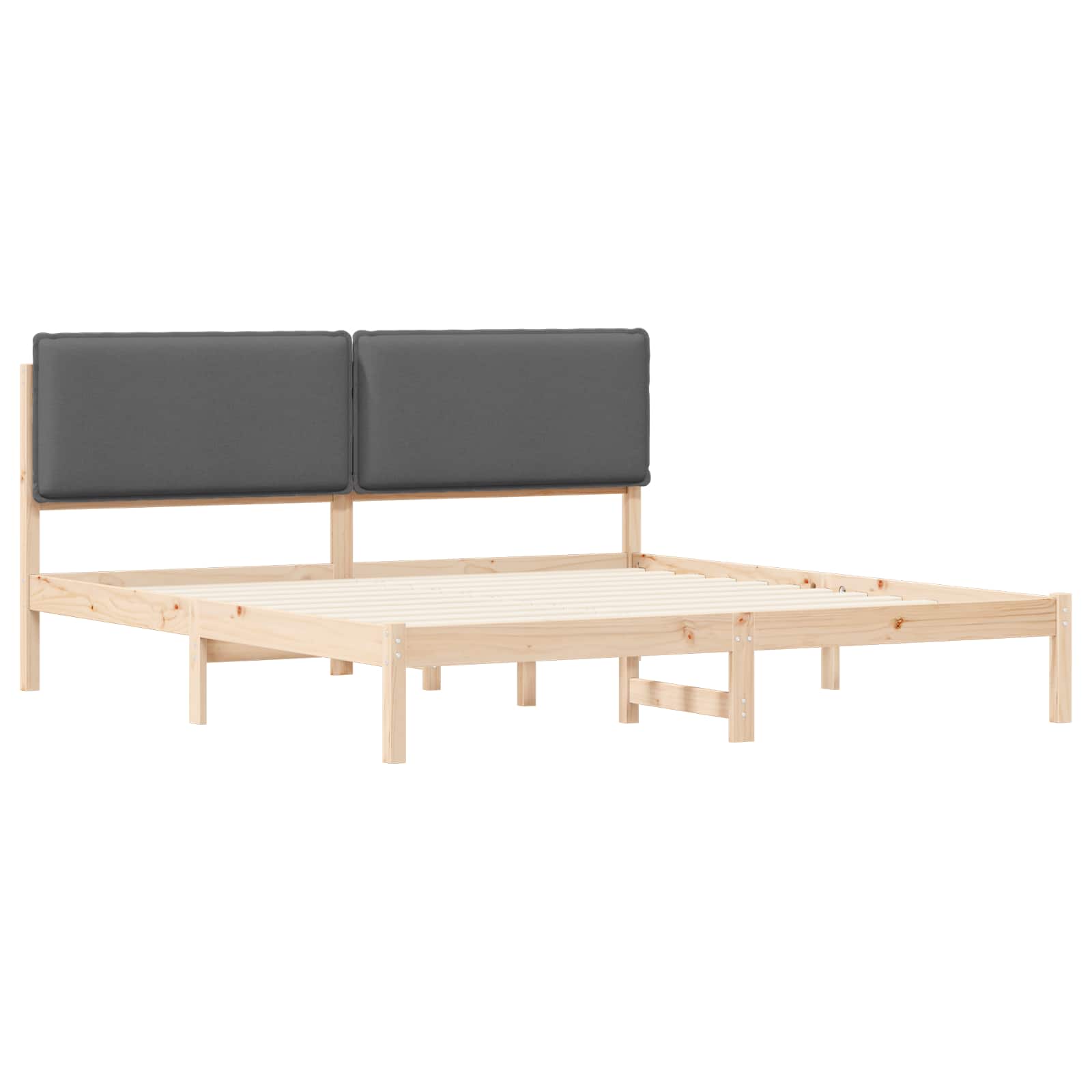 Krevetni okvir s tapiciranim uzglavljem Tamno siva 200 x 200 cm