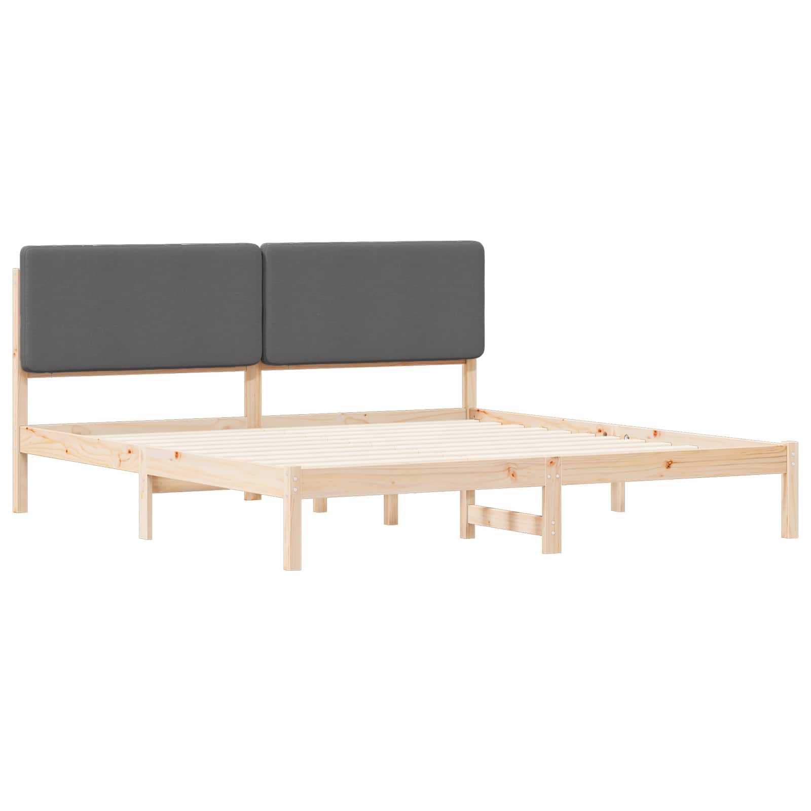 Krevetni okvir s tapiciranim uzglavljem Tamno siva 200 x 200 cm