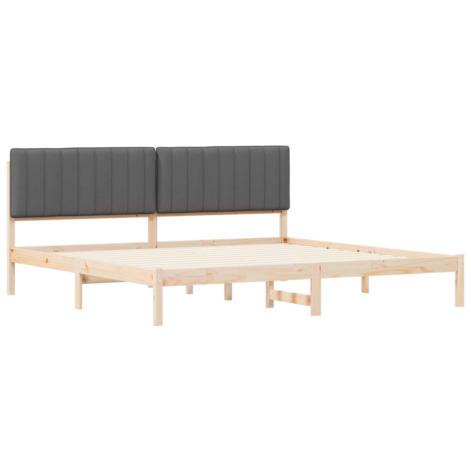 Krevetni okvir s tapiciranim uzglavljem Tamno siva 200 x 200 cm