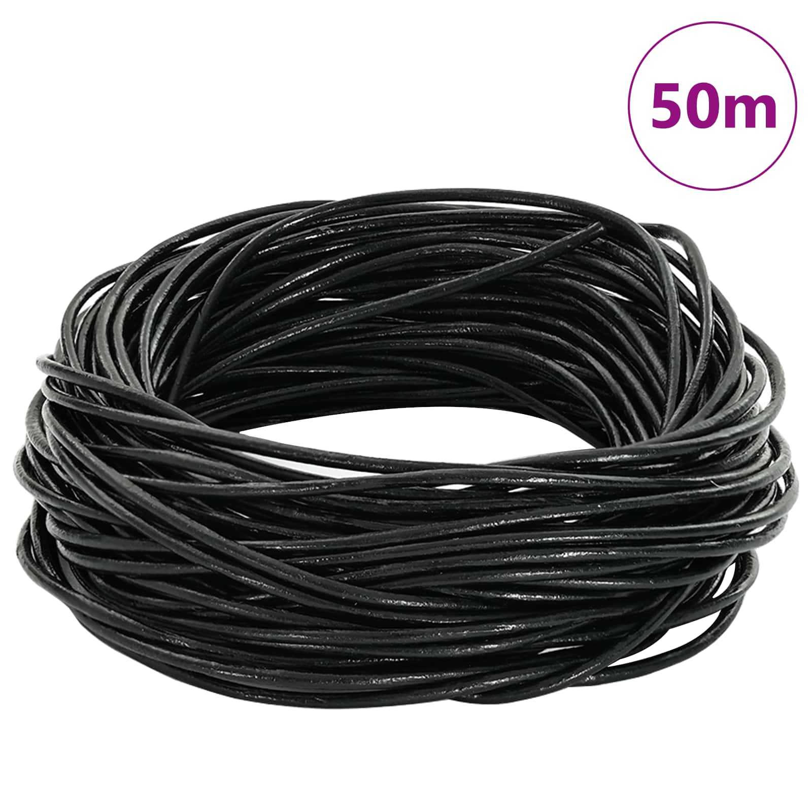 Kožni konop Crna Ø1 mm x 50 m Koža