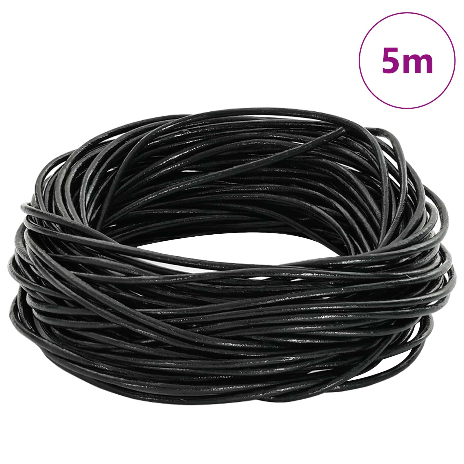 Kožni konop Crna Ø2 mm x 5 m Koža