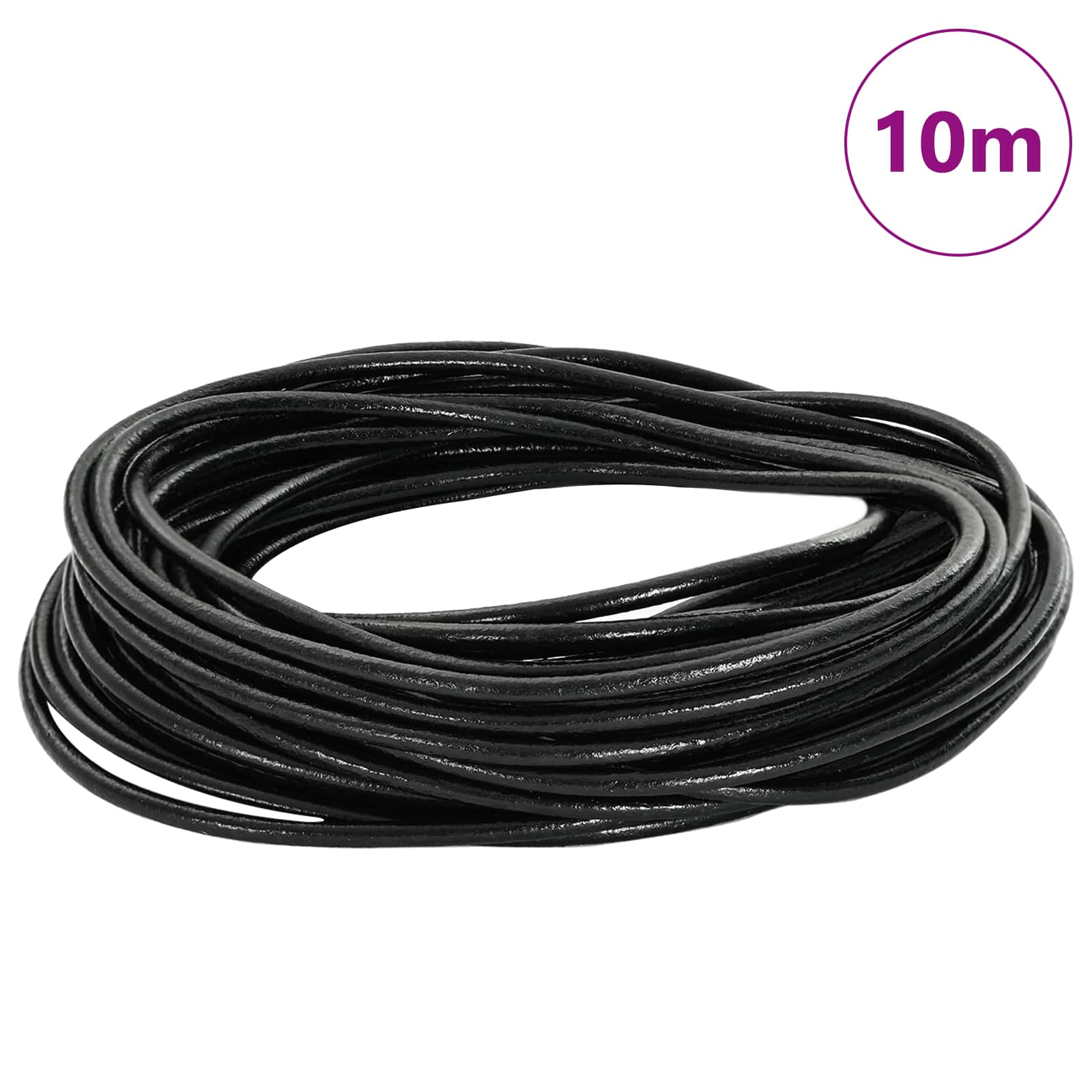 Kožni konop Crna Ø3 mm x 10 m Koža