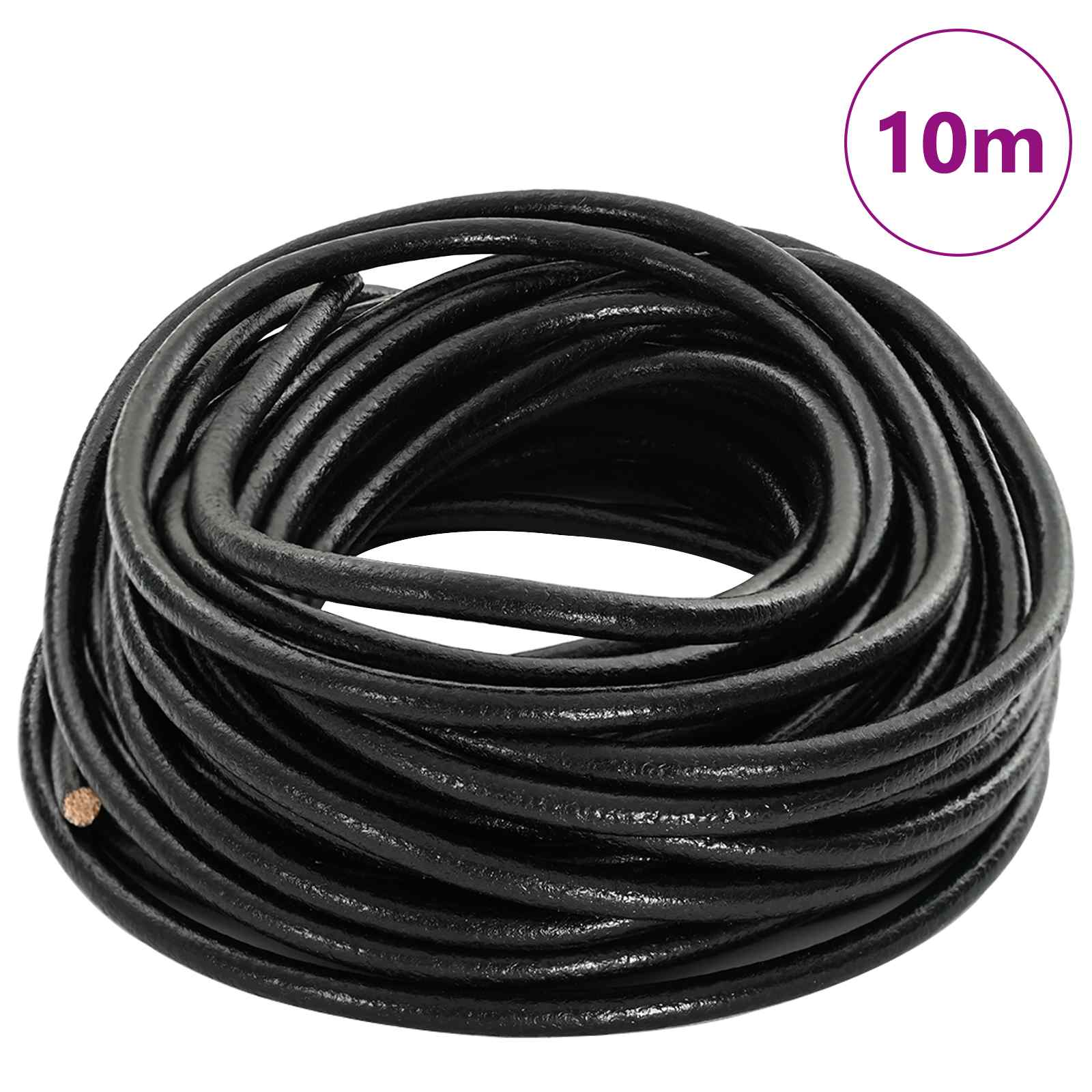 Kožni konop Crna Ø5 mm x 10 m Koža