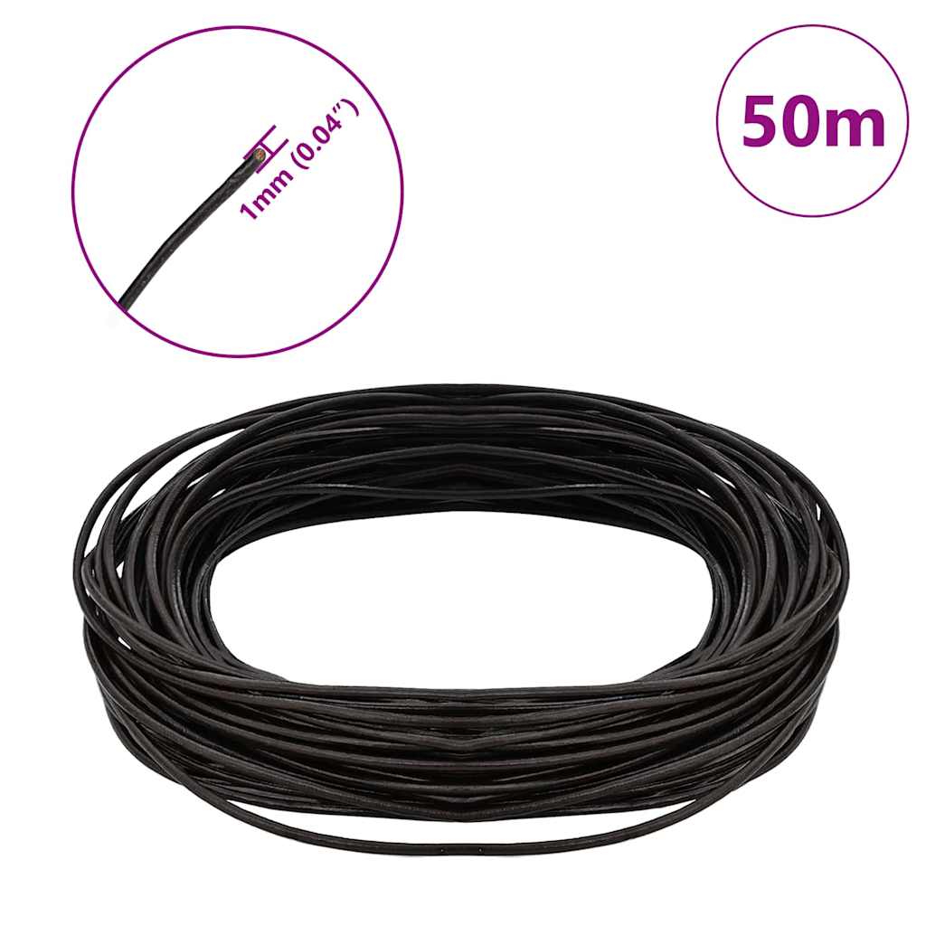 Kožni konop Tamno smeđa Ø1 mm x 50 m Koža