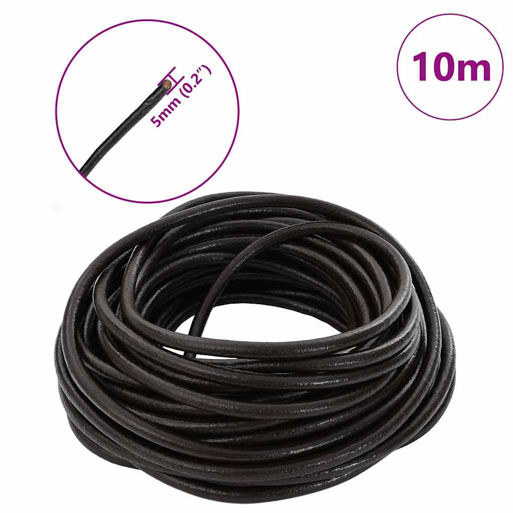 Kožni konop Tamno smeđa Ø5 mm x 10 m Koža