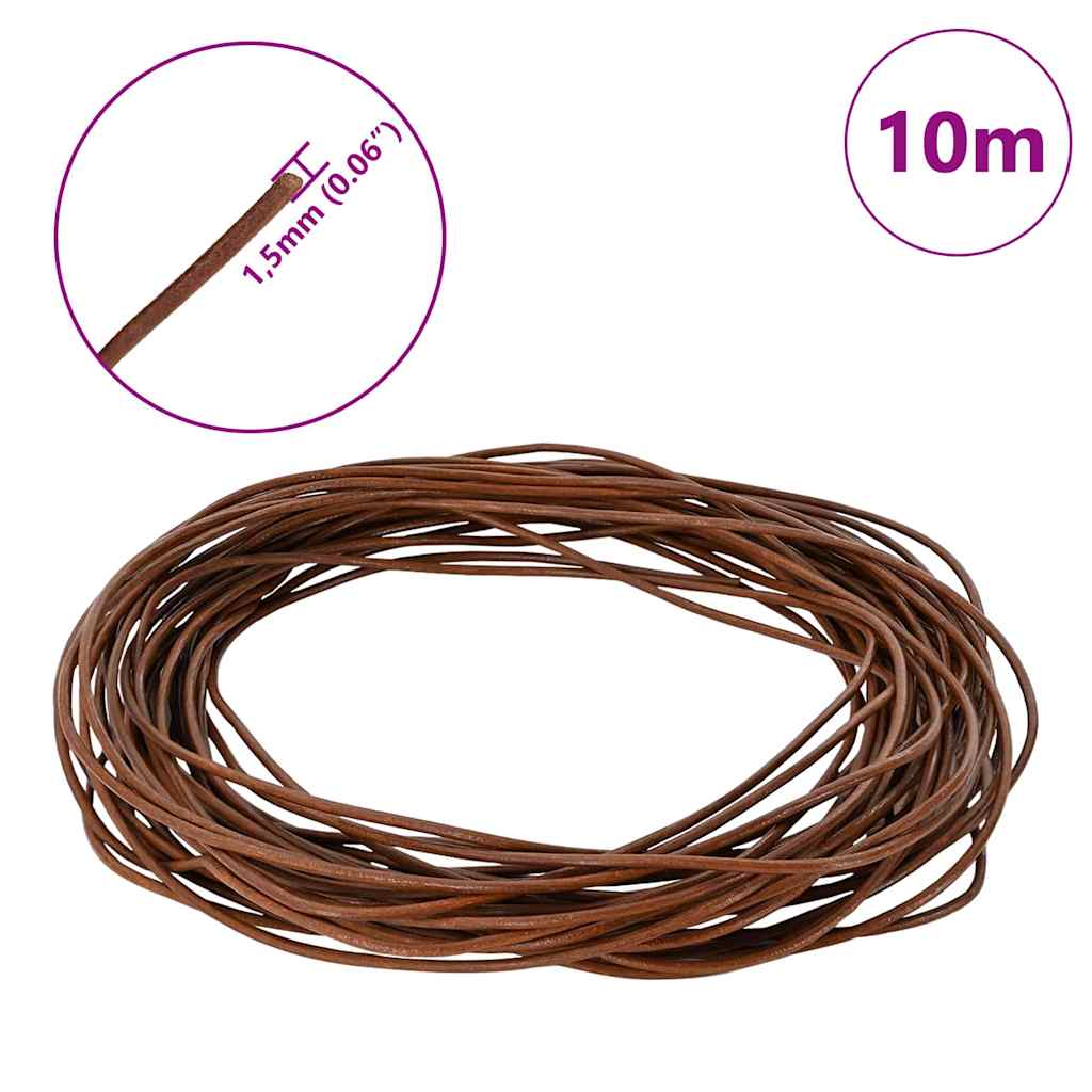 Kožni konop Svijetlosmeđa Ø1,5 mm x 10 m Koža