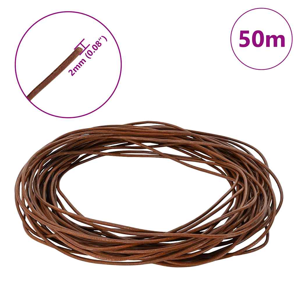 Kožni konop Svijetlosmeđa Ø2,5 mm x 5 m Koža