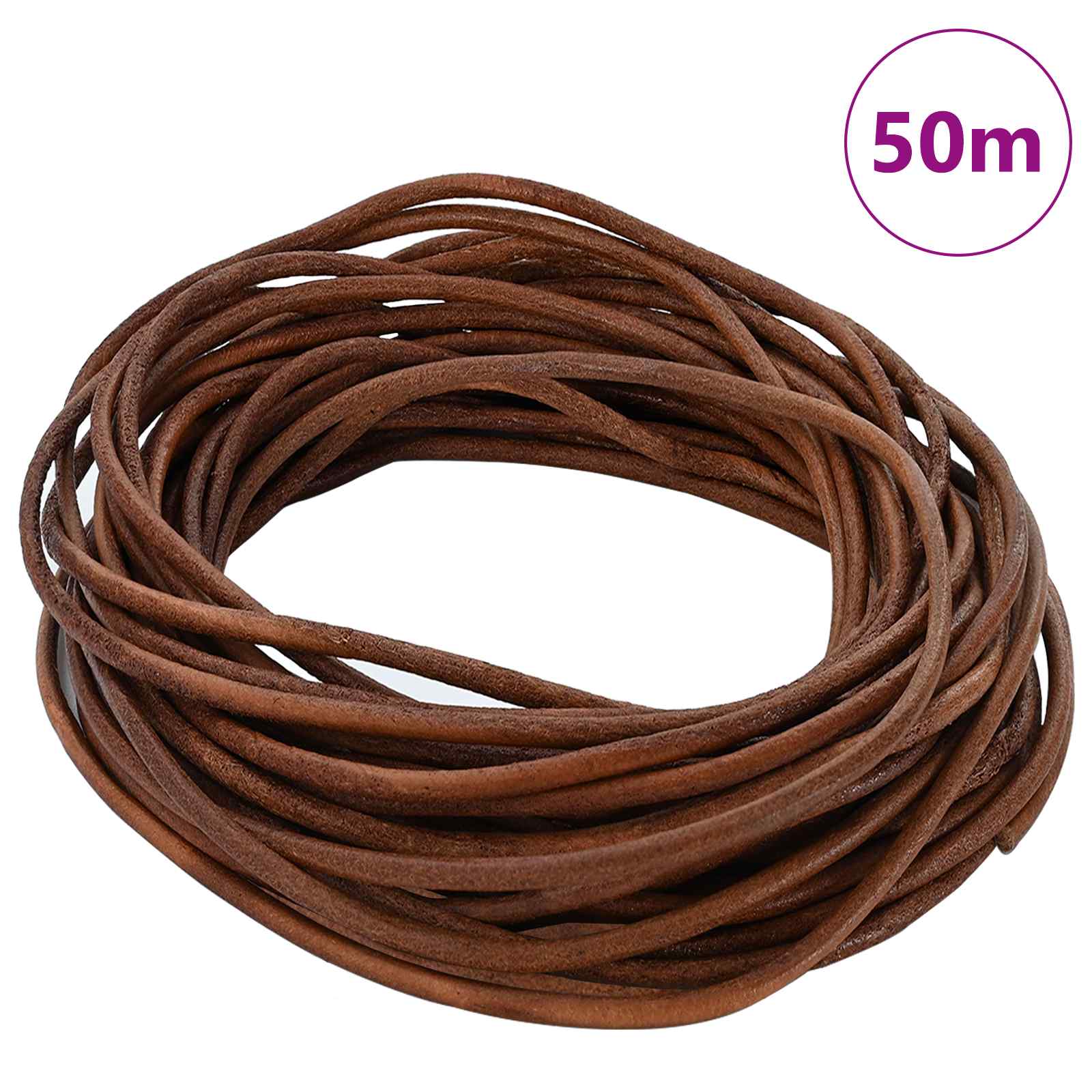 Kožni konop Svijetlosmeđa Ø2,5 mm x 50 m Koža