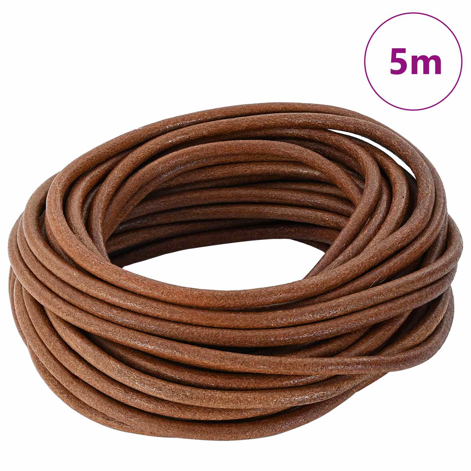 Kožni konop Svijetlosmeđa Ø4 mm x 5 m Koža