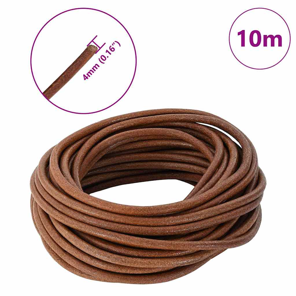 Kožni konop Svijetlosmeđa Ø4 mm x 10 m Koža