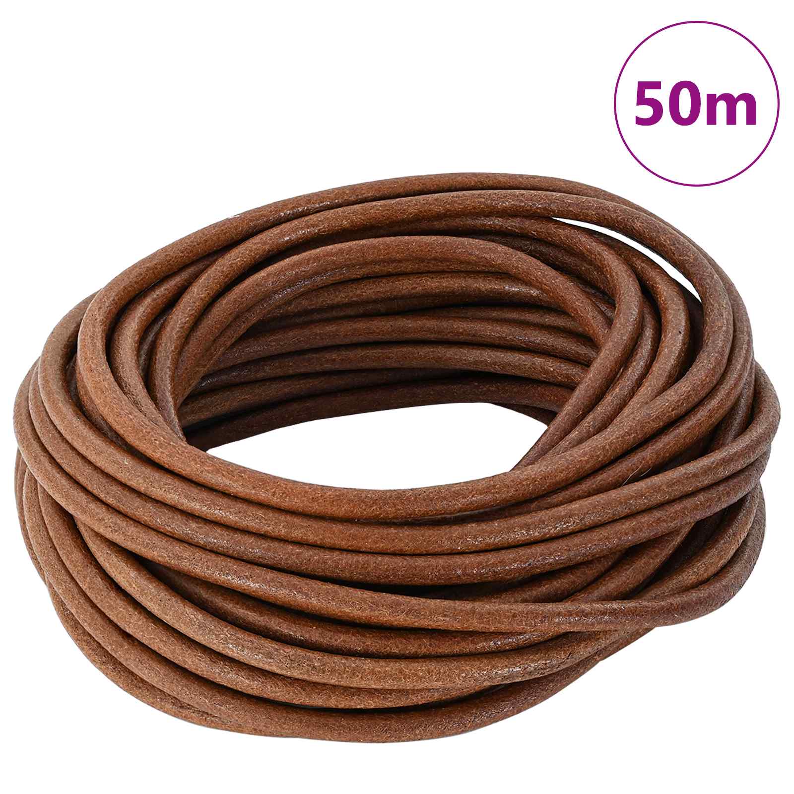 Kožni konop Svijetlosmeđa Ø4 mm x 50 m Koža