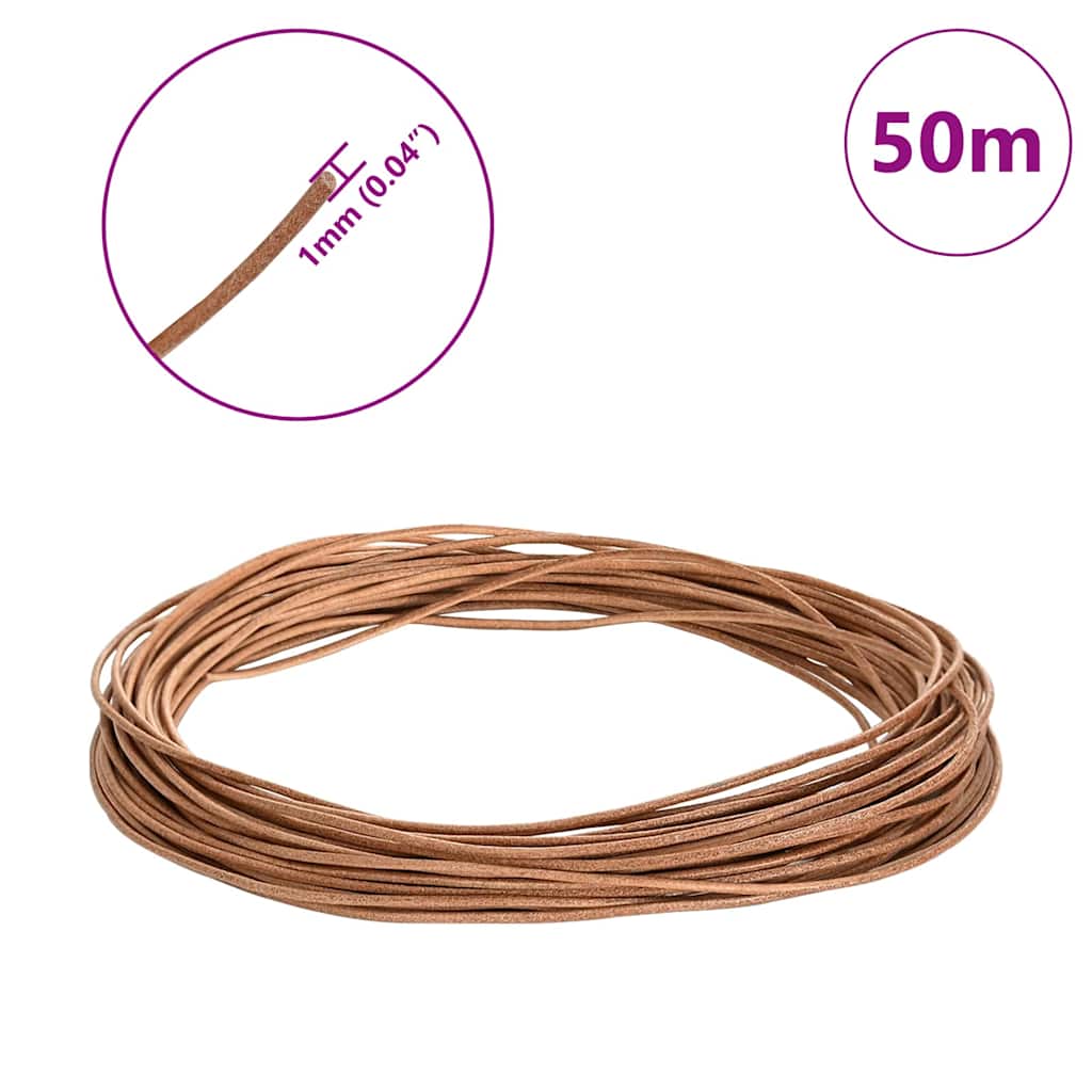 Kožni konop Smeđa Ø1 mm x 50 m Koža