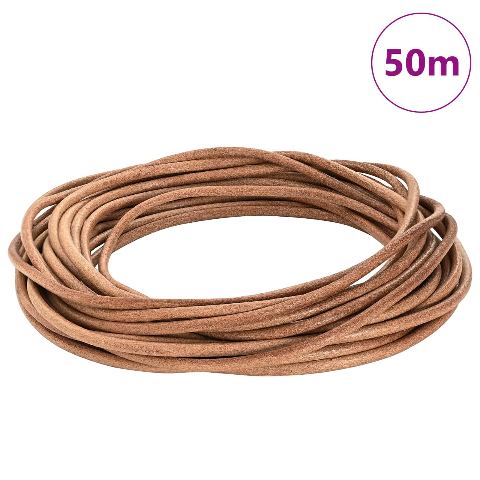 Kožni konop Smeđa Ø4 mm x 50 m Koža