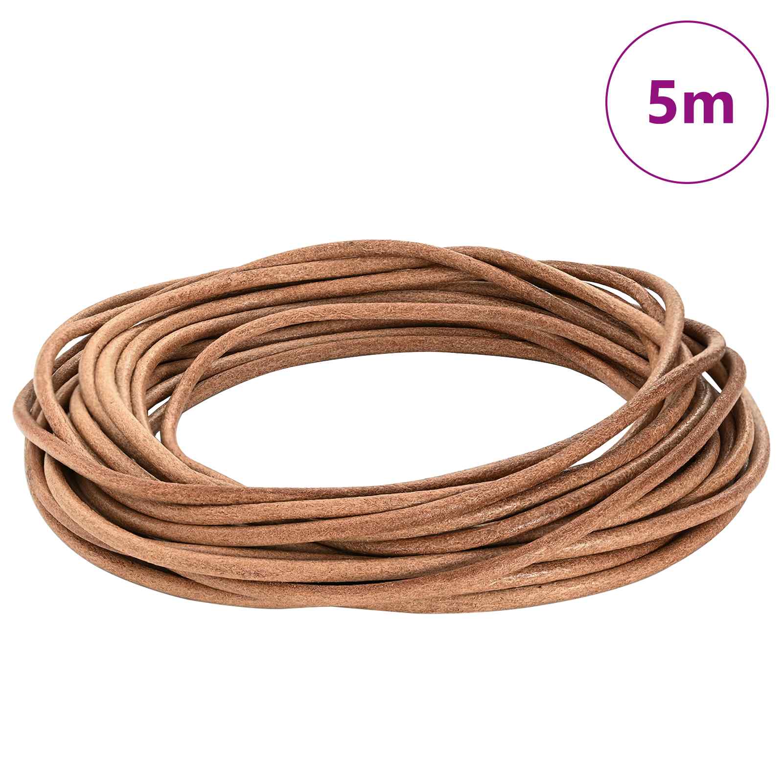 Kožni konop Smeđa Ø5 mm x 5 m Koža