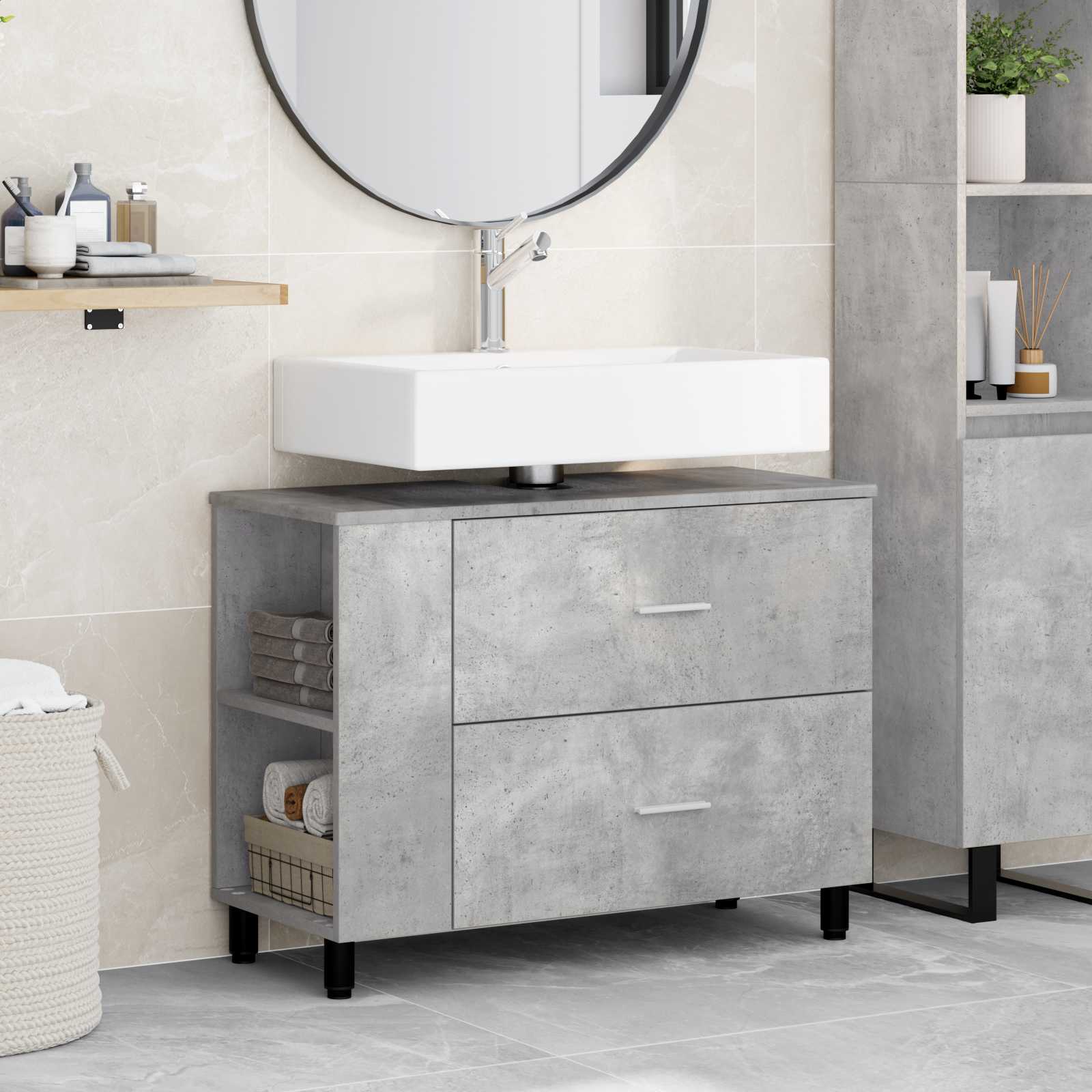Toaletna jedinica Betonska siva 80 x 35 x 60 cm