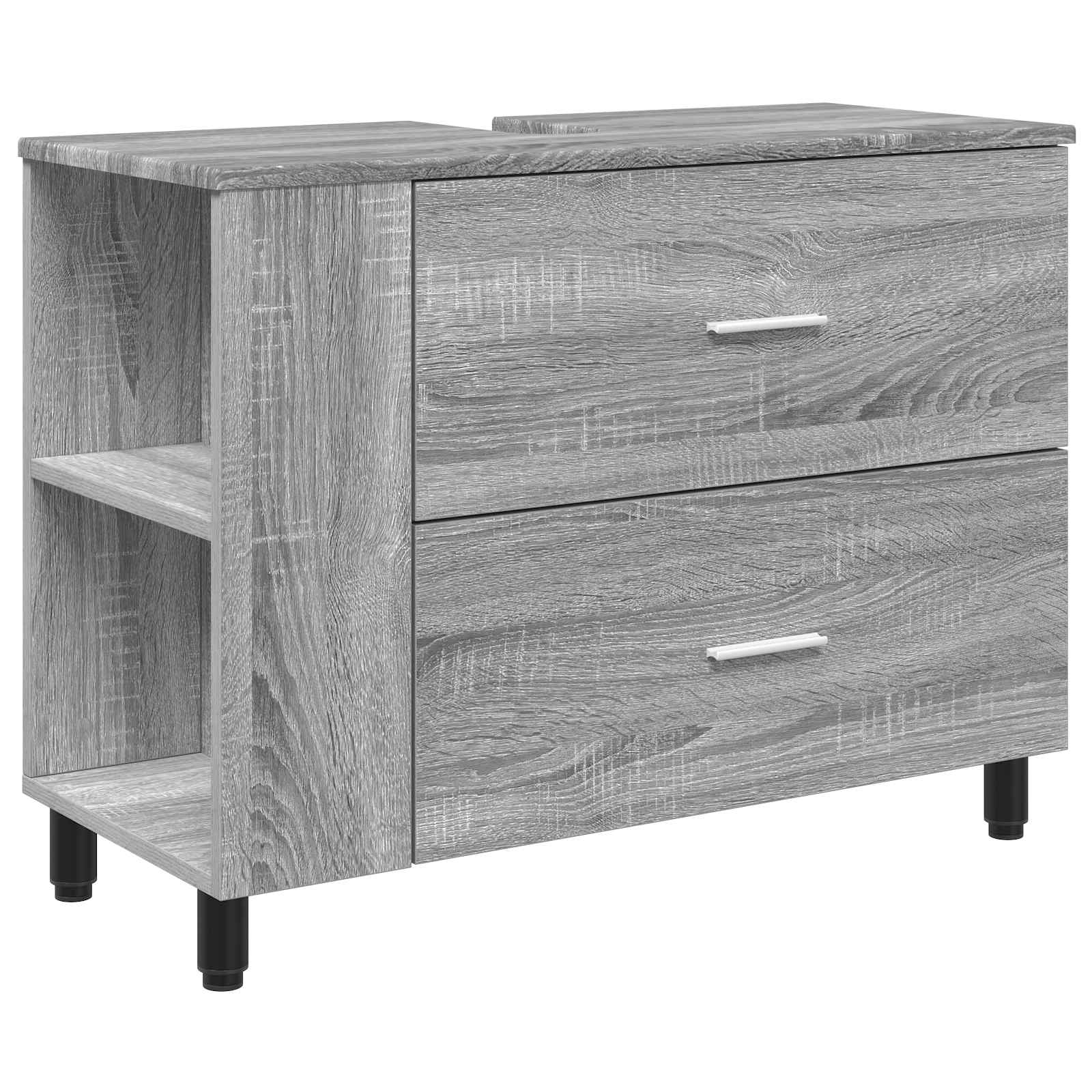 Toaletna jedinica Siva Sonoma 80 x 35 x 60 cm Konstruirano drvo