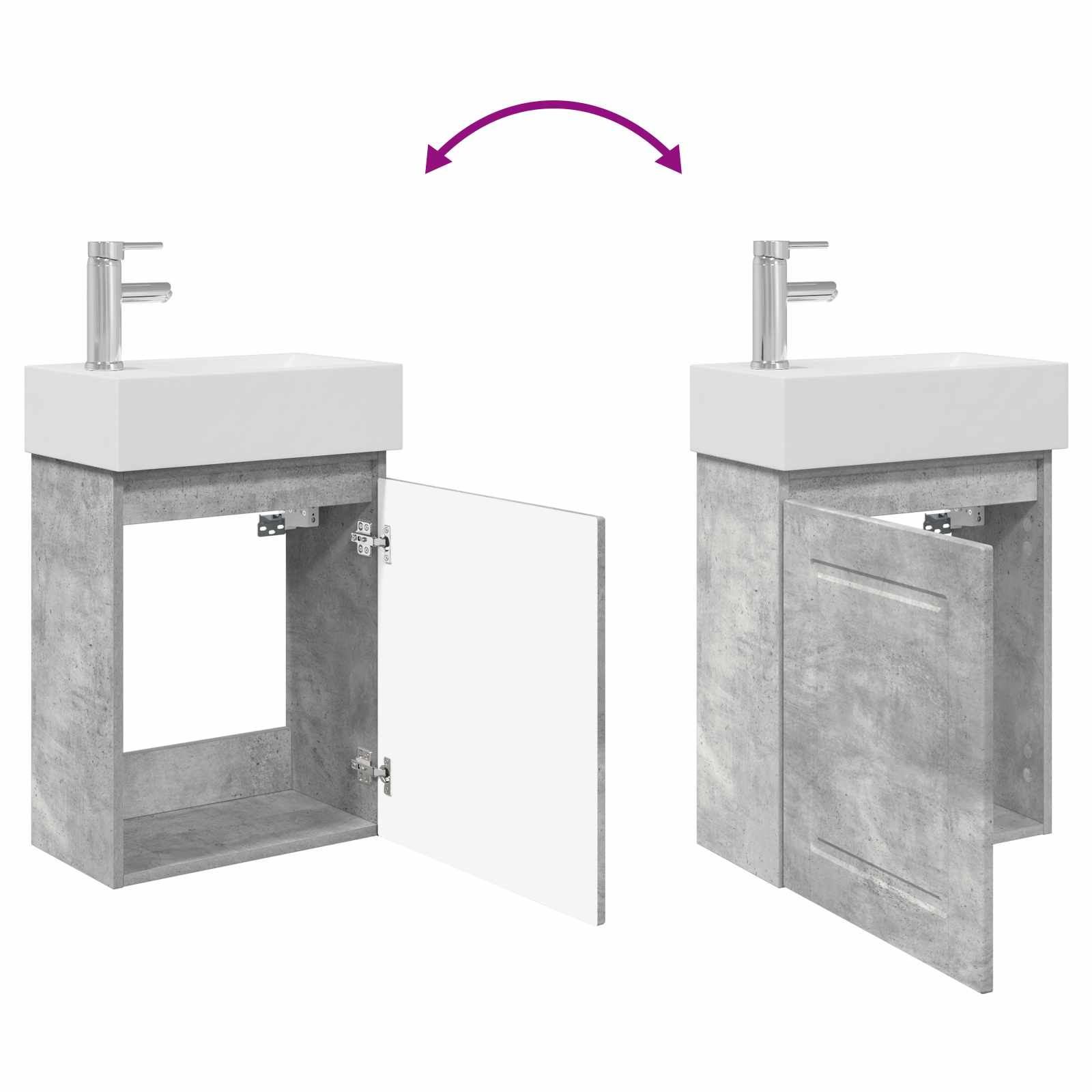 Jedinstveni ormar za kupaonicu s umivaonikom Betonska siva