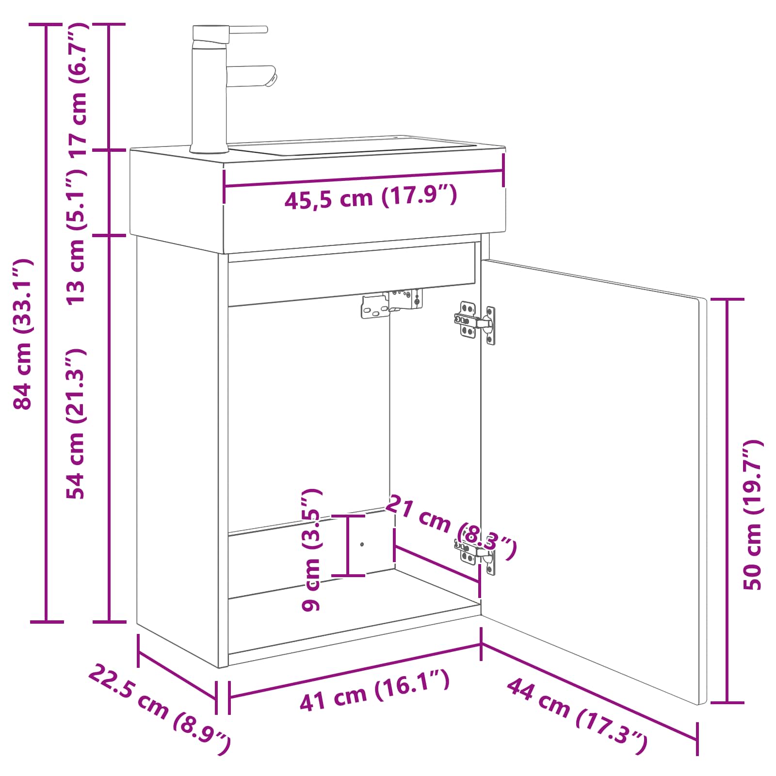 Jedinstveni ormar za kupaonicu s umivaonikom